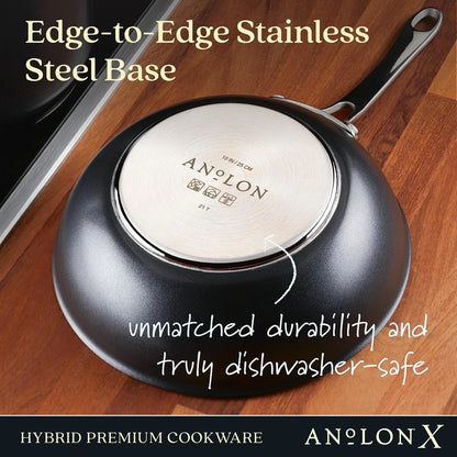 X Hybrid Nonstick Induction Stir Fry Wok Pan Cookware with Lid, Dishwasher Safe, Compatible with All Stovetops, 10 Inch - Charcoal Gray4