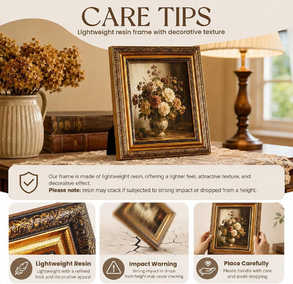 8 Pcs Bronze Vintage Picture Frames (8X10, 5X7, 4X6)6