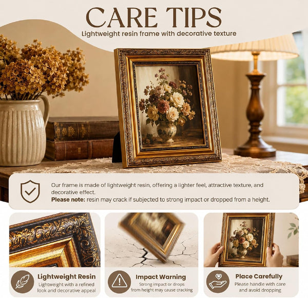 8 Pcs Bronze Vintage Picture Frames (8X10, 5X7, 4X6)6