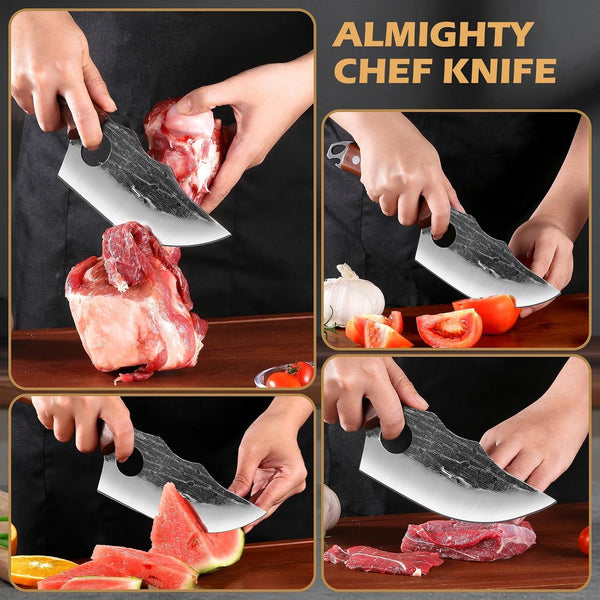 6 Inch Meat Cutting Boning Knife, German Steel, with Sheath6