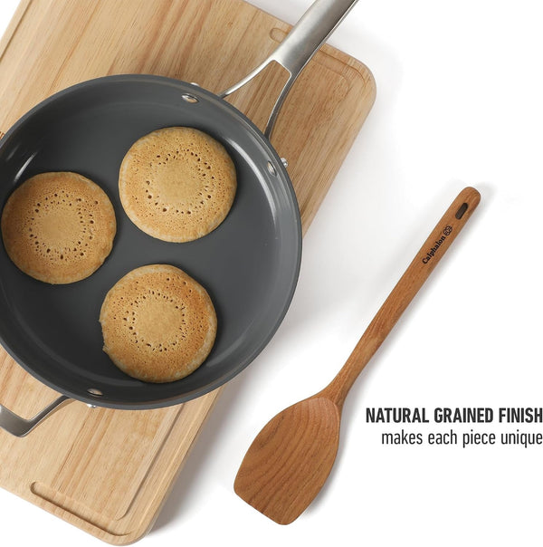 Calphalon Prime 7-Piece Silicone and Teak Wood Kitchen Tool Set, Stainless Steel Kitchen Utensil Set, Kitchen Spoon and Spatula Set, Heat Resistant Non-Slip Kitchen Gadgets Set - Navy Blue6