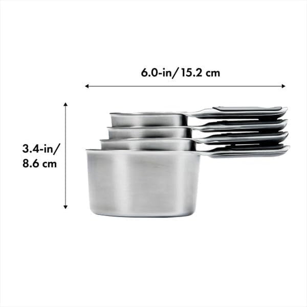 OXO Good Grips 4 Piece Stainless Steel Measuring Cups with Magnetic Snaps7