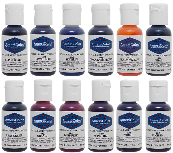 Food Coloring  Student - Kit 12 .75 Ounce Bottles Soft Gel Paste Colors3