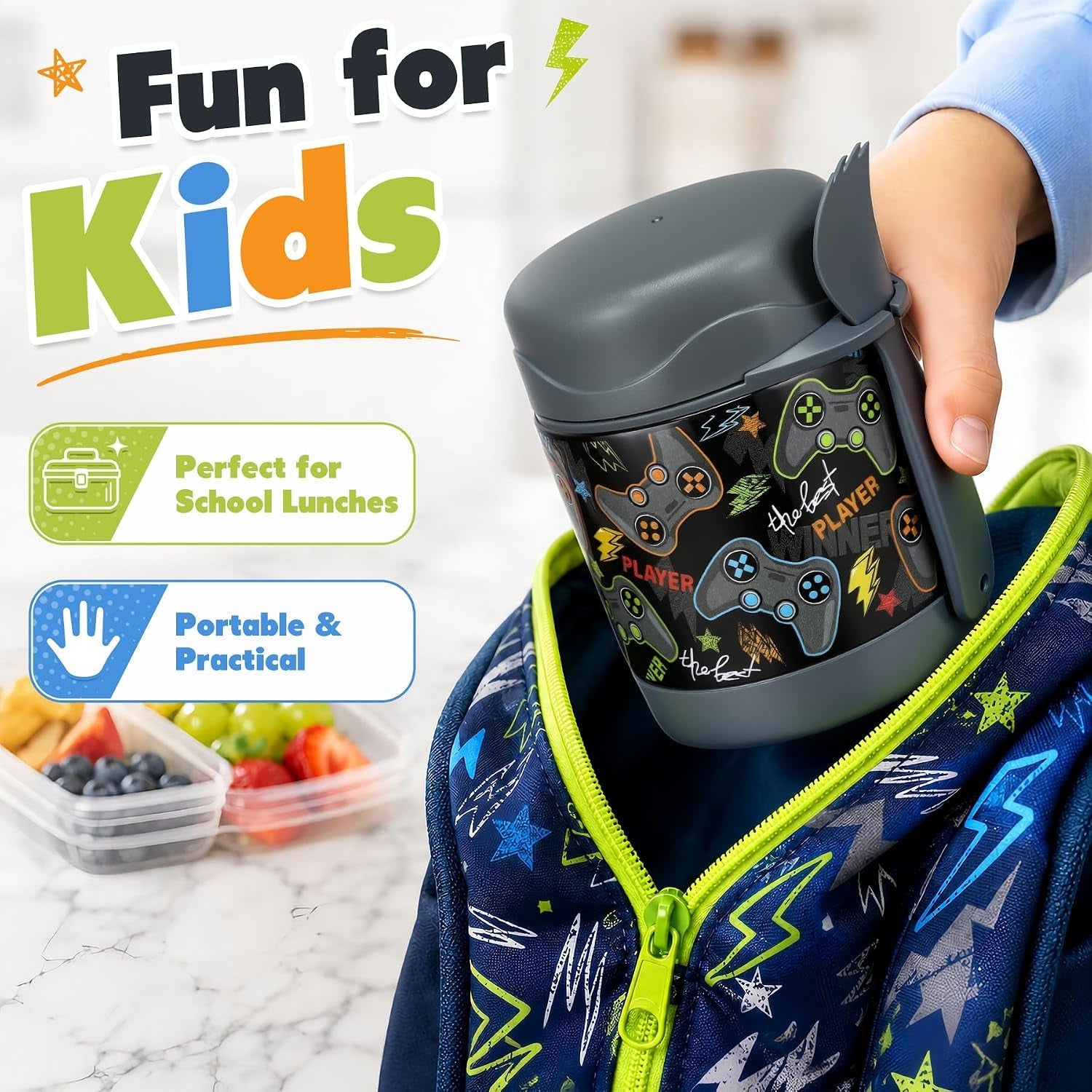10oz-soup-thermo-for-hot-food-kids-lunch-thermo-kids-food-jar-with-spoon-hot-insulated-food-containers-leak-proof-stainless-steel-wide-mouth-lunch-food-thermo-jar-for-schoolblack-game-console