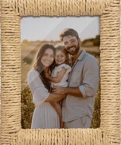 Boho 5X7 Picture Frame Rattan Photo Frame1