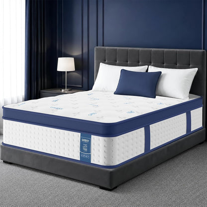 16 Inch King Mattress, Upgraded 7-Zone Support Hybrid King Size Mattress in a Box with Cooling Gel Memory Foam & Pocket Coils for Back Pain Relief, 365-Night Trial, Motion Isolation, Medium Firm1