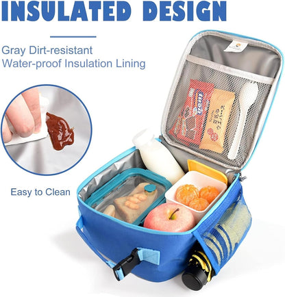 Lunch Box Kids,Premium Insulated Lunchbox for Girls Boys,Soft Mini Cooler Bag Back to School Thermal Reusable Lunch Bag for Work School Picnic (Blue)5