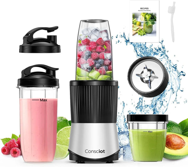 11-Piece Blender for Kitchen and Personal Size, 900 Peak Watts | Blend Shakes & Smoothies, Frozen Drinks, Baby Food, Spreads & More, 3 Portable Bpa-Free To-Go Cups, 2 Spout-Lids & 1 Flat-Lid1