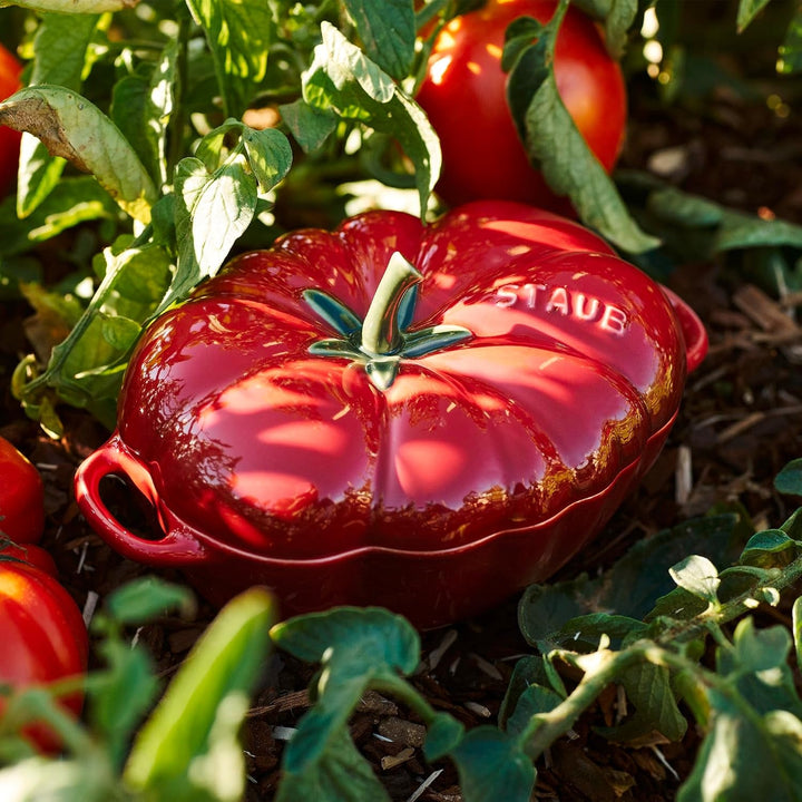 Staub Ceramic 16-Oz Petite Tomato Mini Cocotte, Baking Dish, No Stovetop save - Cherry | Designed after a Perfectly Ripe Heirloom Tomato, Dishwasher Safe, Designed in France, Serve Oven to Table+2