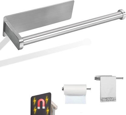 Paper Towel Holders Magnetic Steel Brushed Towel Roll Holders with Strong Magnetic Backing - Fit for Large Paper Towels-For Kitchen,Refrigerator,Grill,Toolbox,Garage,Shop1