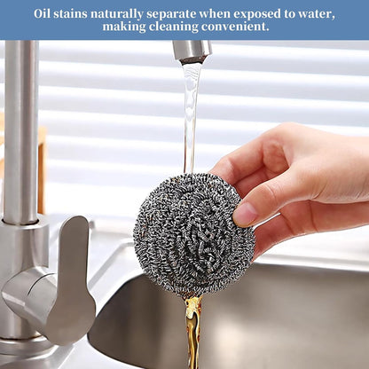 Stainless Steel Scrubber Scrubbing Scouring Pad Sponges Clean Pot Pan and Steel Wool for Kitchen Bathroom5