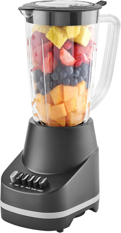 500W 6-Speed Blender with 48Oz/1.5L Jar, Black Countertop Blender for Smoothies, Shakes & Food Prep, Home Essential1