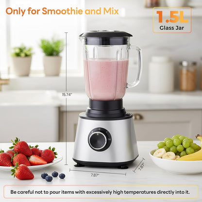 Food Processor 2 Cup, Electric 1.5L Food Chopper for Meat, Vegetables, Dough, Puree, Shredding & Blending, 2 Adjustable Speeds, Sharp Blades, Safety Lock6