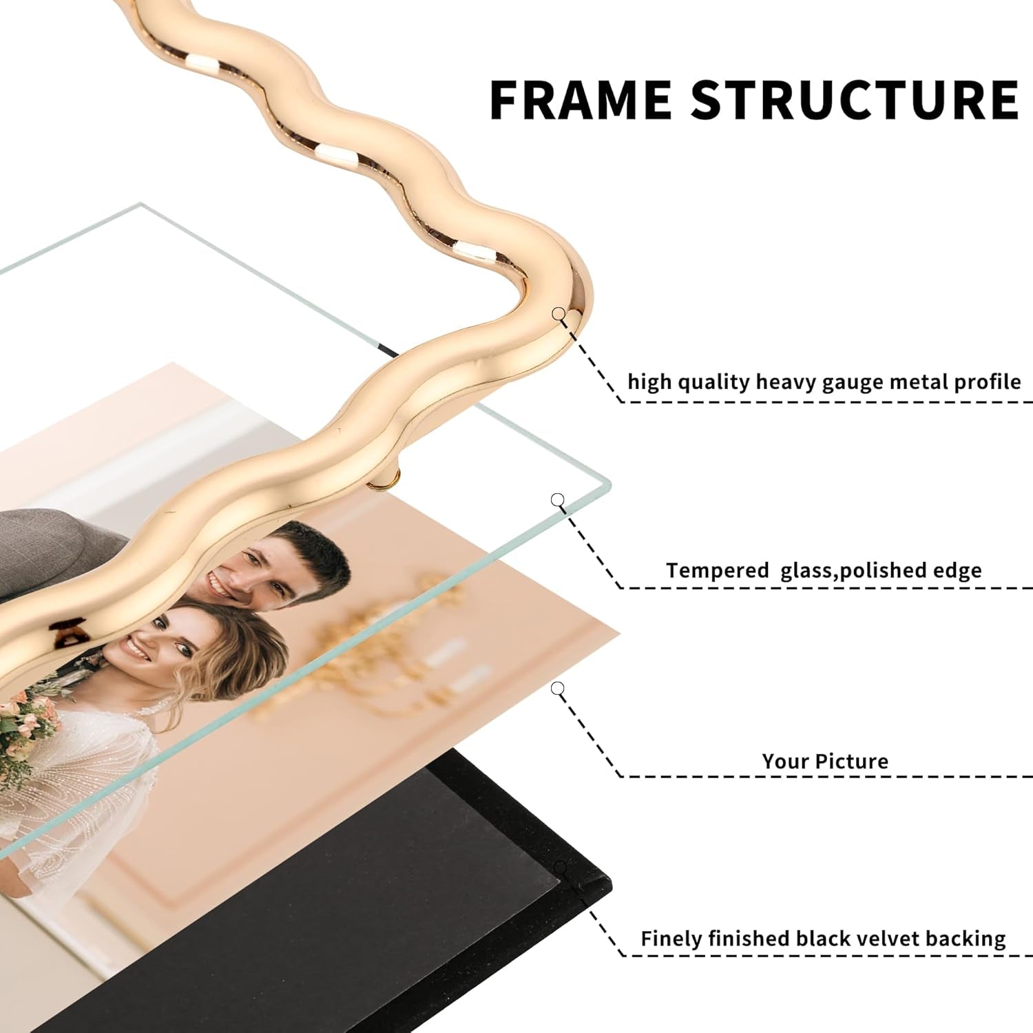 5x7-hi-end-zinc-alloy-gold-picture-frame-with-wave-design-modern-glamour-7x5-gold-picture-frames-for-desktop-and-wall-hanging