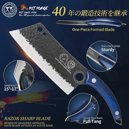 Portable Kitchen Knife Set with Bag,Tools,Slicing Chef'S Knives | High-Carbon Steel Forged Blades,Cleaver Slicing Cooking Boning Bread Vegetable Knives,Full Tang Design,Wood Handle3
