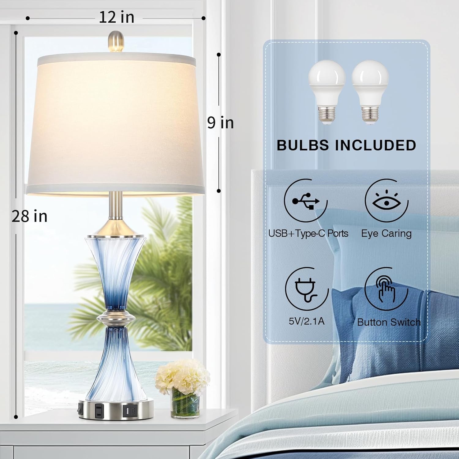 blue-glass-table-lamp-set-of-2-with-usb-c-a-ports-ac-outlet-bedside-lamp-modern-bedroom-lamps-coastal-lamp-for-night-stands-bedroom-living-room-nightstand-lamp-led-bulbs-included