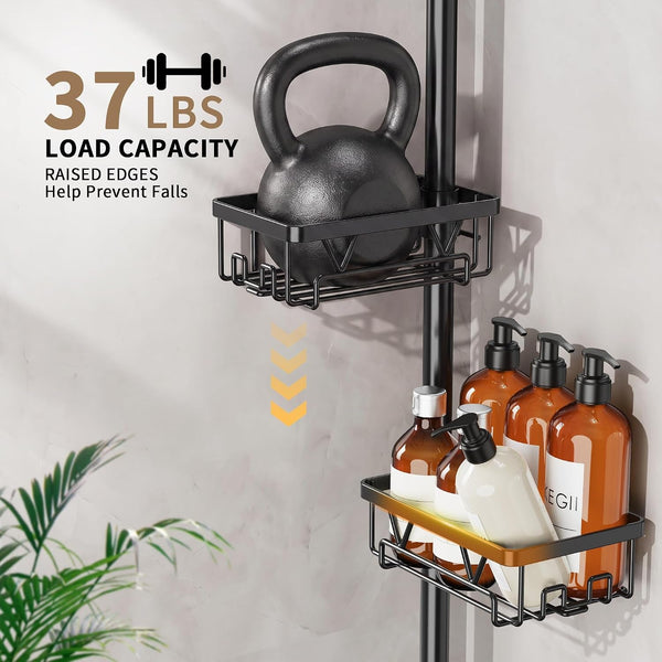 Corner Shower Caddy, 6-Tier Tension Pole with Towel Holder7