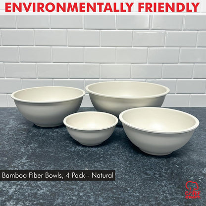 Eco Bamboo Fiber Mixing Bowl Set, 4 Piece, Natural2