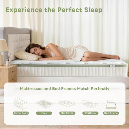 Full Size Mattress 12 Inch, Medium Firm Memory Foam Hybrid Mattress with Individual Pocket Spring - Pressure Relief, Motion Isolation, Cool Sleep, 54" X 75"5