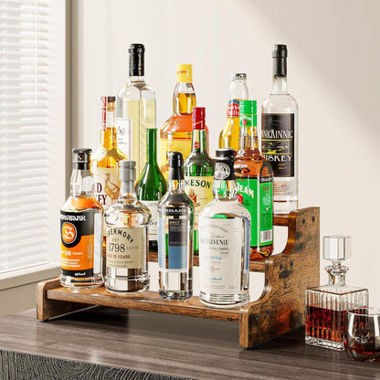 3-Tier Spice Rack, 13.8 Inch Wood Step Shelf Countertop Spice Storage Holder, Kitchen Pantry Cabinet Organizer Cupboard for Spice Bottles, Jars, Seasonings, Baking Supplies,Bathroom Organizer4