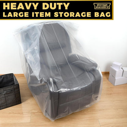 Plastic Furniture Covers for Moving Storage - Heavy-Duty Chair Cover Protectors, Waterproof & Dustproof Clear Moving Bags for Armchair or Recliner - Extra Large Bag Open Size 64 X 42 X 34 Inch6