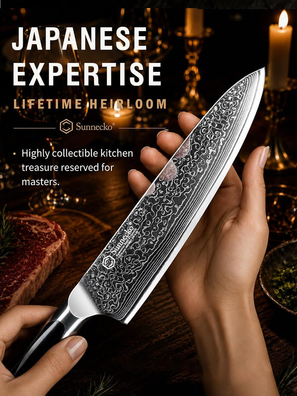 8 Inch Japanese Damascus Chef Knife - Ultra Sharp VG10 Steel6