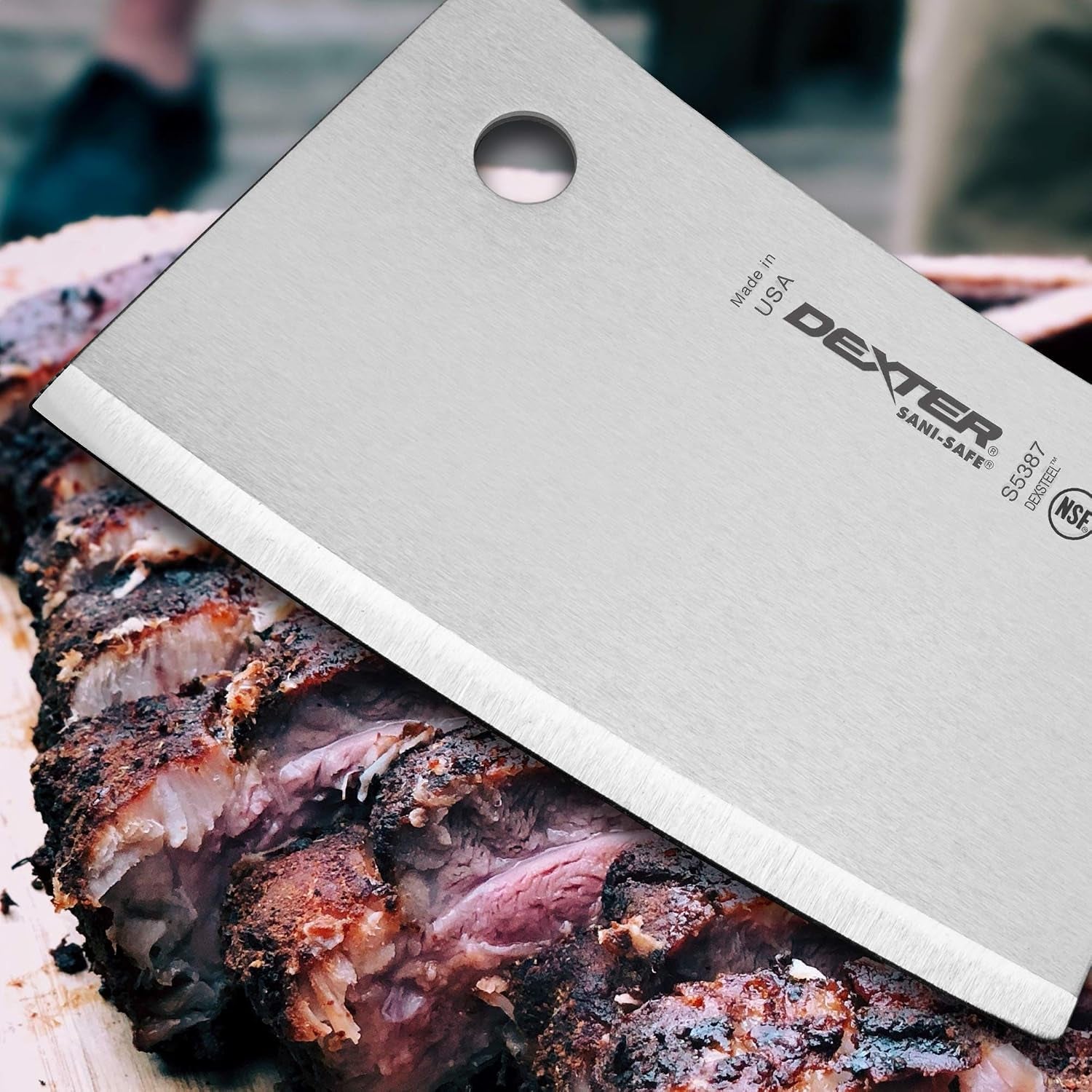 7-stainless-meat-cleaver-s5387pcp-high-carbon-steel-blade-textured-slip-resistant-handle-nsf-certified-heavy-duty-cleaver-for-butchering-bbq-and-kitchen-prep-made-in-the-usa