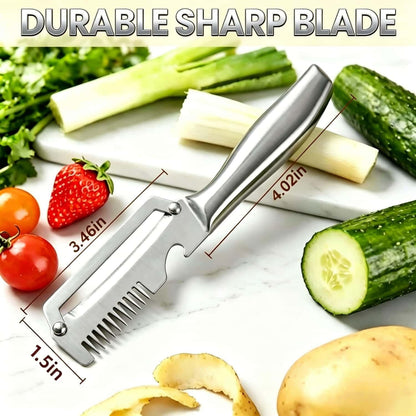 Premium Vegetable Peeler with Wooden Handle and Bottle Opener, Multi-Functional Vegetable Peeler for Fruit Pumpkin Peeling Potato and Other Vegetables or Fruits (B-2Pcs)4