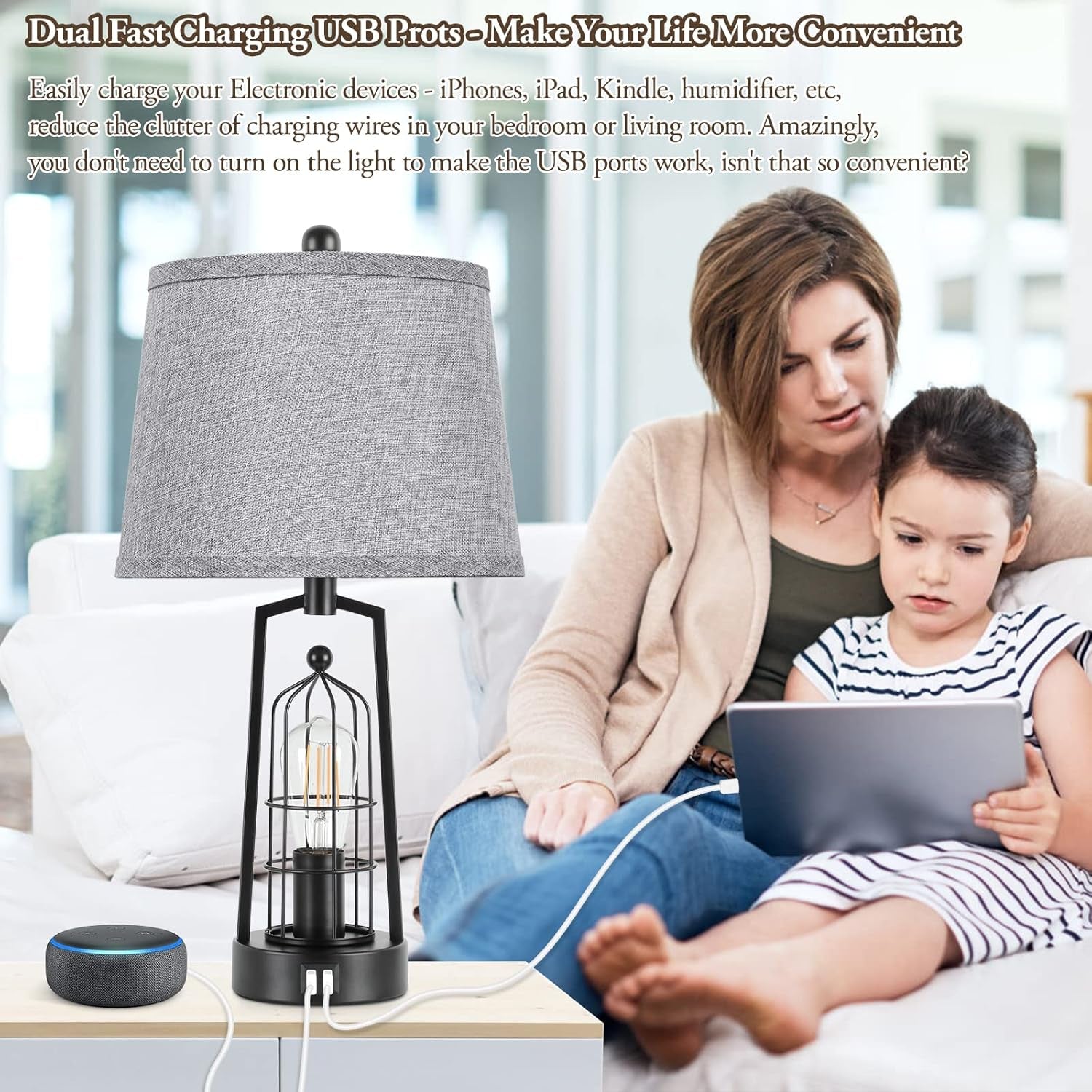 farmhouse-table-lamps-with-2-usb-ports-set-of-2-rustic-industrial-desk-lamp-for-living-room-2-light-black-bedside-lamp-bedroom-nightstand-lamp-with-gray-lampshade-for-house-decor-reading