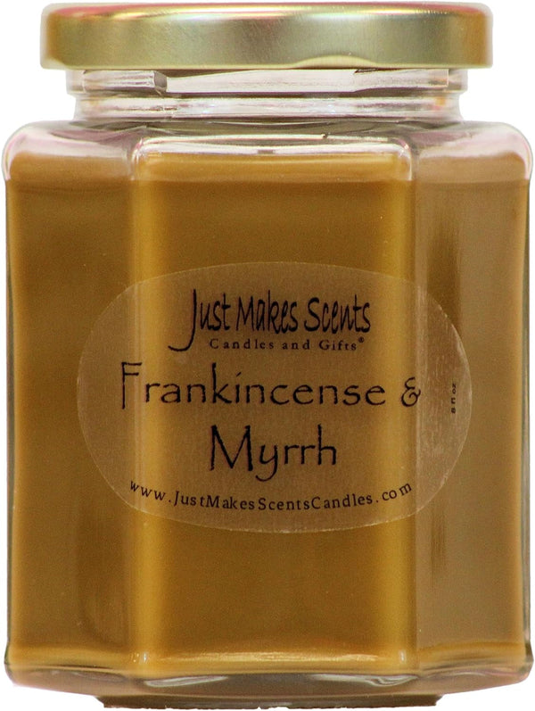Frankincense & Myrrh Scented Blended Soy Candle (8 Oz)1