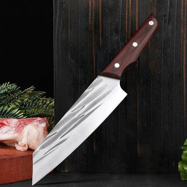 Cleaver Knife,Meat Cleaver 7 Inch Meat Cleaver Hand-Forged Kitchen Chef Slicing Knife Wooden Handle Stainless Steel Butcher Fish Knife Cooking Tools1
