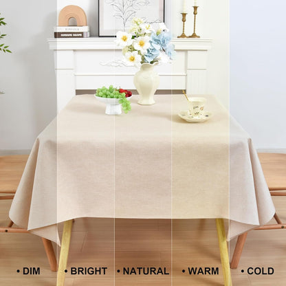 Square Tablecloth 54 X 54 Inches Faux Linen Water Resistant4
