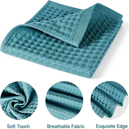 Kitchen Towels Set 6 Pack, 100% Cotton Waffle Weave Dish Cloths & Dish Towels, 13X13 Inch Hand Towels for Kitchen, Absorbent Quick-Drying Dish Rags for Washing Dishes, 6 Colors5