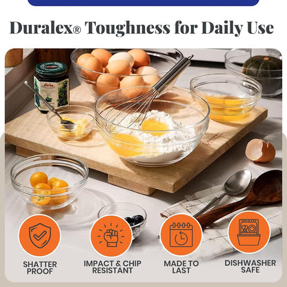 Le Gigogne Glass Mixing Bowl Set – 9-Piece Clear Stackable Prep Bowls Made of Durable Glass4