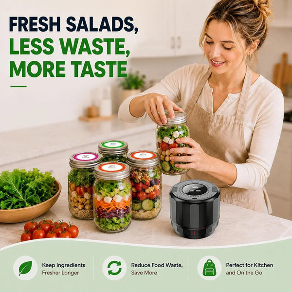 M11 Electric Mason Jar Vacuum Sealer Kit - with Wide and Regular Mouth Mason Lids, Jar Vacuum Sealer for Canning Jars, Vacuum Sealing Machine for Food Storage Black6