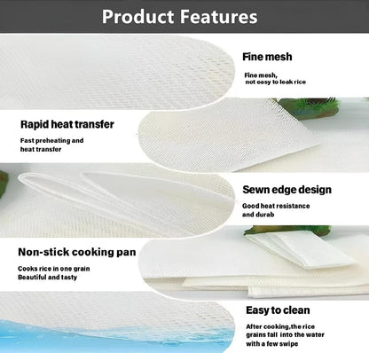 2Pcs Rice Net, 45 X 39 Inch Sushi Rice Cooking Net,Non-Stick Rice Cooker Napkin,Reusable Home or Commercial Rice Net,Fine Mesh Steam Cloth5