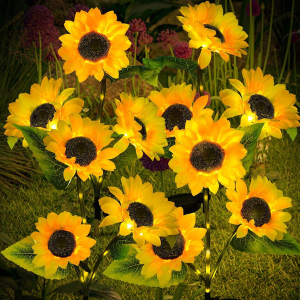 Sunflower Solar Lights Outdoor, Garden Decor, 4 Pack1