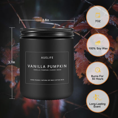 Fall Candle, Vanilla Pumpkin Scented for Home, Soy Wax6