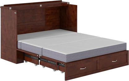 , Hamilton Queen Murphy Bed Chest with 6" Mattress & Drawer, Walnut16