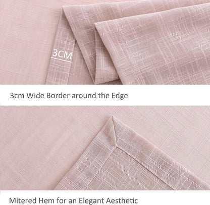 Lux Faux Linen Table Cloth with Slubby Texture Wrinkle Resistant Anti-Shrink Soft Tablecloth for Kitchen Dining Tabletop for Buffet Banquet Parties Event Dinner Rectangle 52 X 70 Inch Blush6