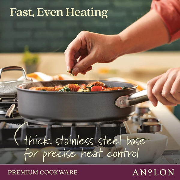Accolade Forged Hard Anodized Nonstick Pots & Pans - Induction Cookware Set - 12 Piece - Moonstone Gray6