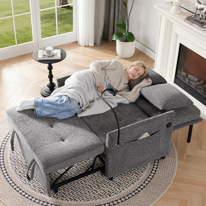 Loveseat Sleeper Sofa Convertible Sofa Bed, Pull Out Couch, Dark Grey7