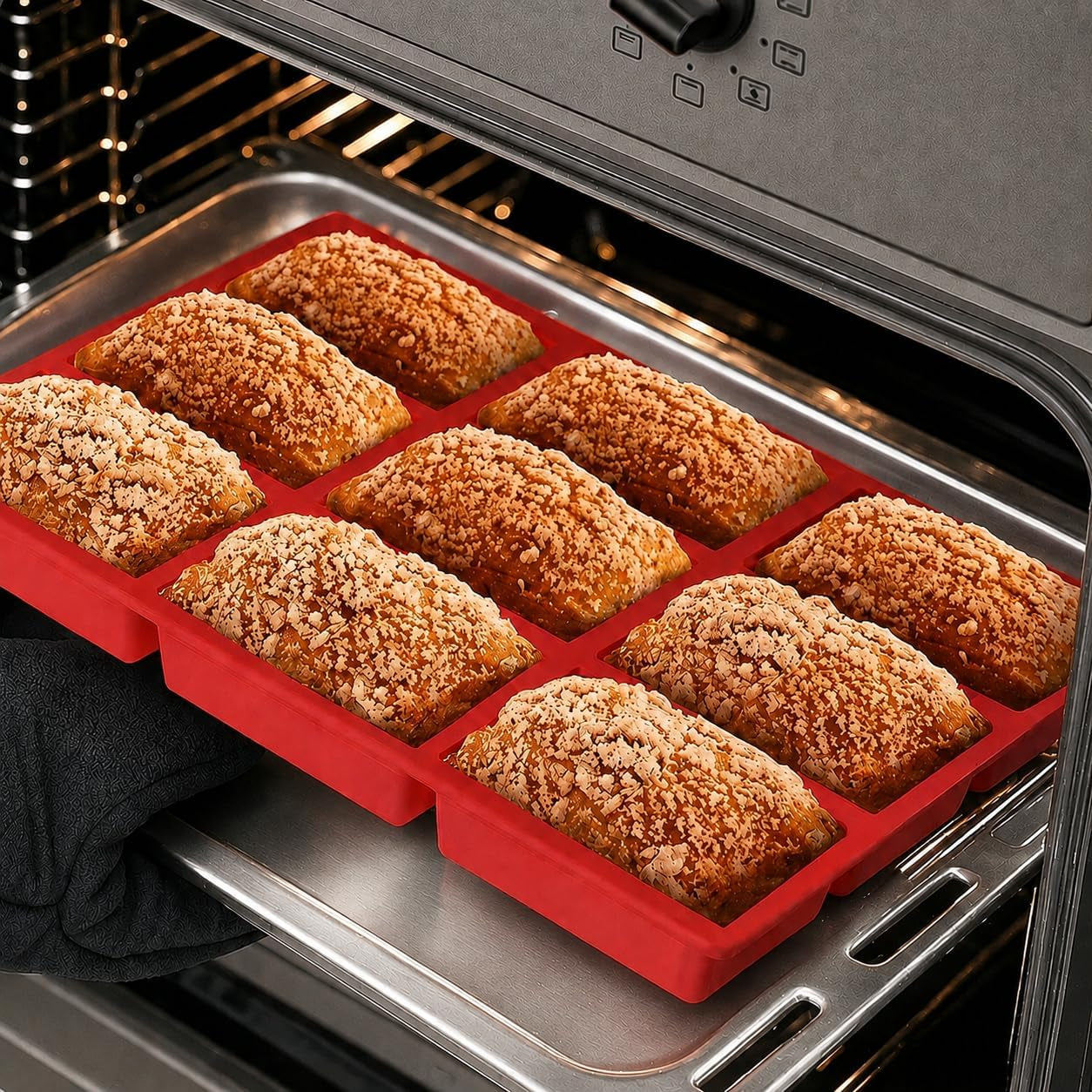 mini-loaf-pans-silicone-8-cavity-nonstick-mini-bread-loaf-pan-for-baking-cornbread-brownies-cheesecake-chocolate-small-loaves-oven-safe-reusable-bakeware-red-1-pack