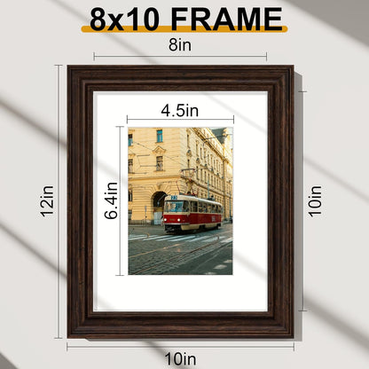 8X10 Picture Frames Set of 2, Vintage Photo Frames, Rustic Brown7