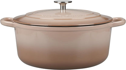 Enameled Dutch Ovens Cast Iron Dutch Oven Pot with Lid for Bread Baking, Cook, Dual Handle, 7 Quart, Mocha7