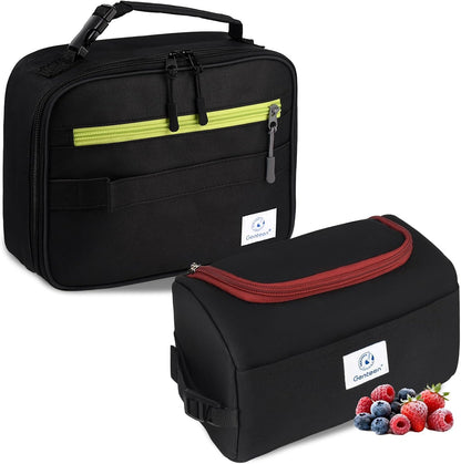 Lunch Box Kids, Insulated Lunch Bag Kids Boys Girls Back to School, Soft Lunch Box for Men Reusable Lunchbox for Office,Outdoor,School (Black)9