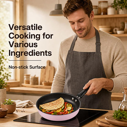 4.7 Inch Mini Egg Frying Pan, Non-Stick Cast Iron Small Skillet with Heat Resistant Handle, Compatible with Induction Gas Electric Stove for Breakfast Sausage Vegetable Cooking (Pink)8