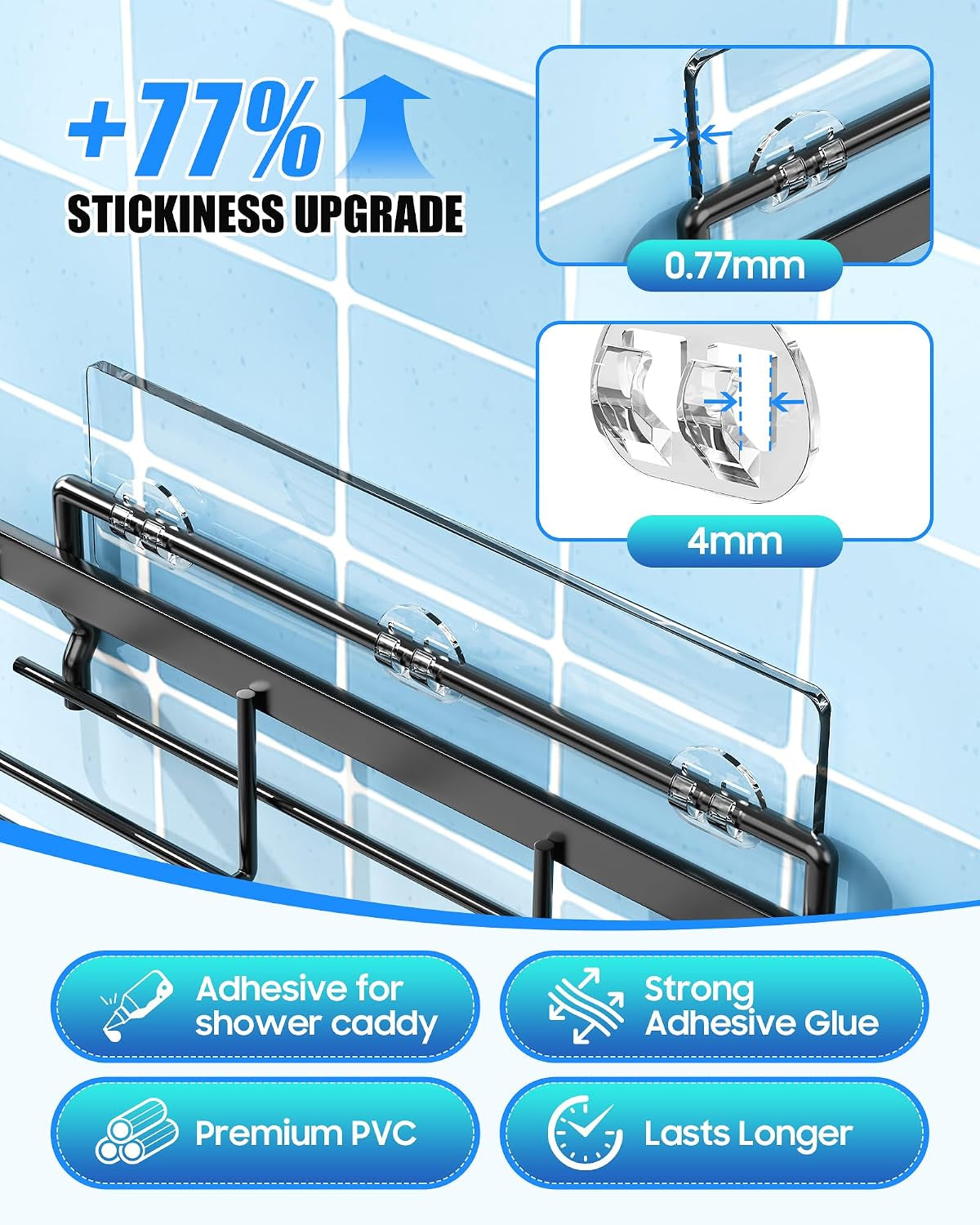 9-pack-shower-caddy-adhesive-replacement-strong-waterproof-transparent-adhesive-strips-no-drilling-shower-shelf-adhesive-hooks-for-bathroom-shelves-corner-basket-soap-holder-kitchen-racks