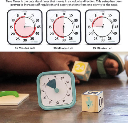 Home MOD – 60-Minute Visual Timer Home Edition, Silent Operation Study Tool for Kids Desk, Homeschool Supplies, Office & Meetings (Lake Day Blue)5