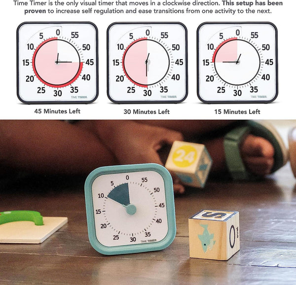 Home MOD – 60-Minute Visual Timer Home Edition, Silent Operation Study Tool for Kids Desk, Homeschool Supplies, Office & Meetings (Lake Day Blue)5